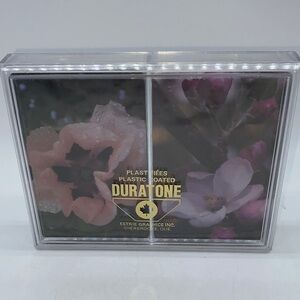 DuraTone Floral Plastic Coated Playing Cards Set Sealed Decks